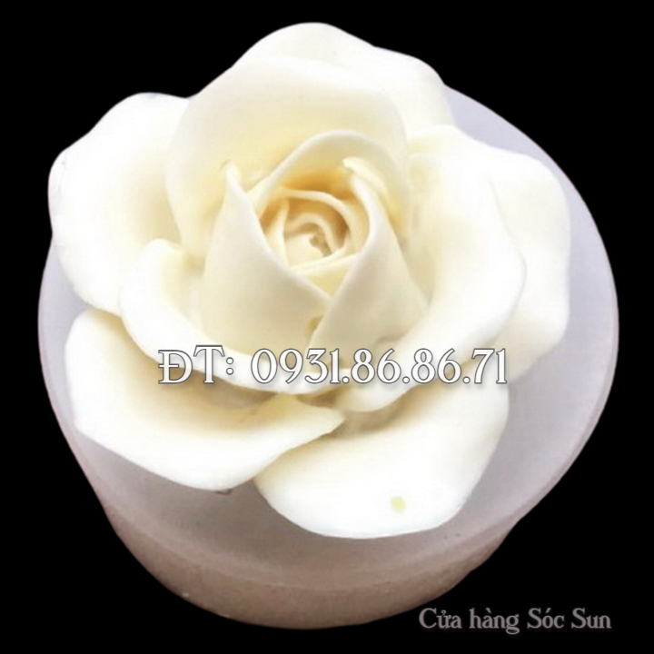 Khuôn silicon hoa hồng cánh bầu loại 7 cm - Mã số 1457