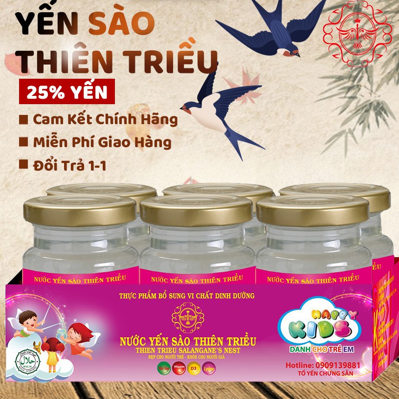 Nước yến sào cao cấp cho bé 25% yến tươi nguyên chất hộp 1 lọ, 70ml - Yến sào Thiên Triều