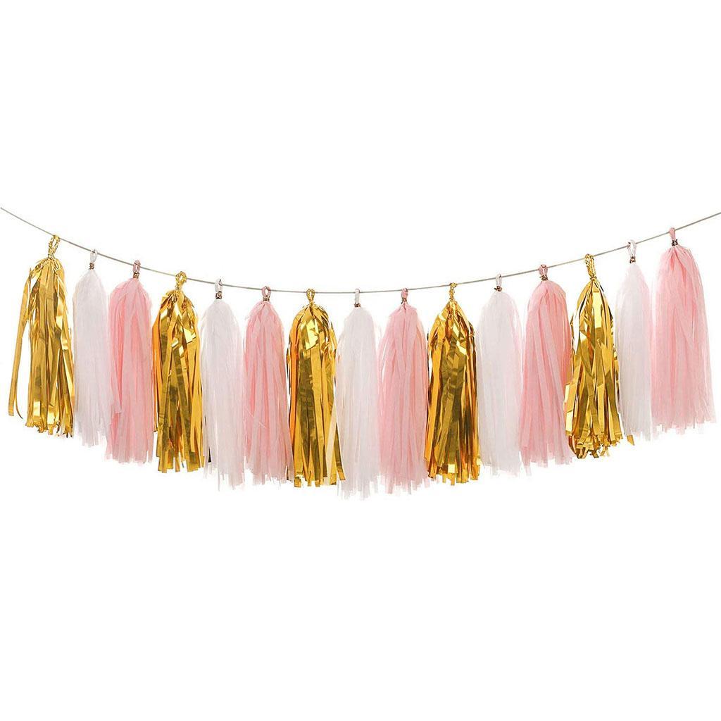 Happy New Year Balloon Tassel Bunting Banner Set Party Decoration Gold