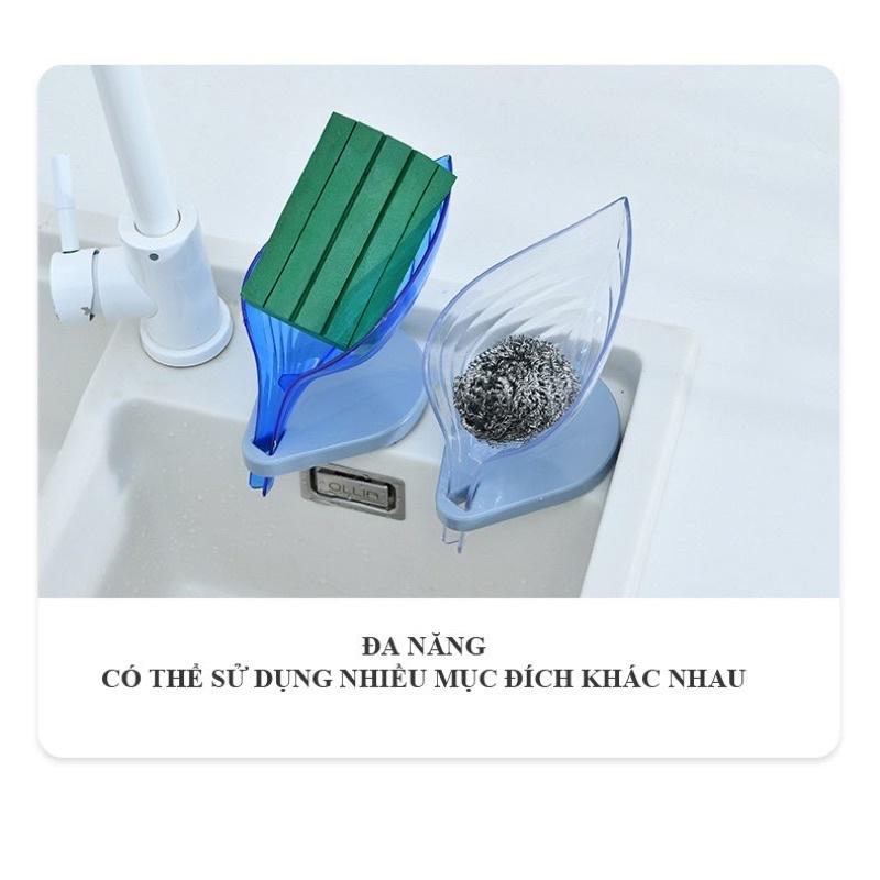 Giá Để Xà Bông Tắm Hình Chiếc Lá Bằng Nhựa Trong Suốt Kèm Nút Hít Chân Không