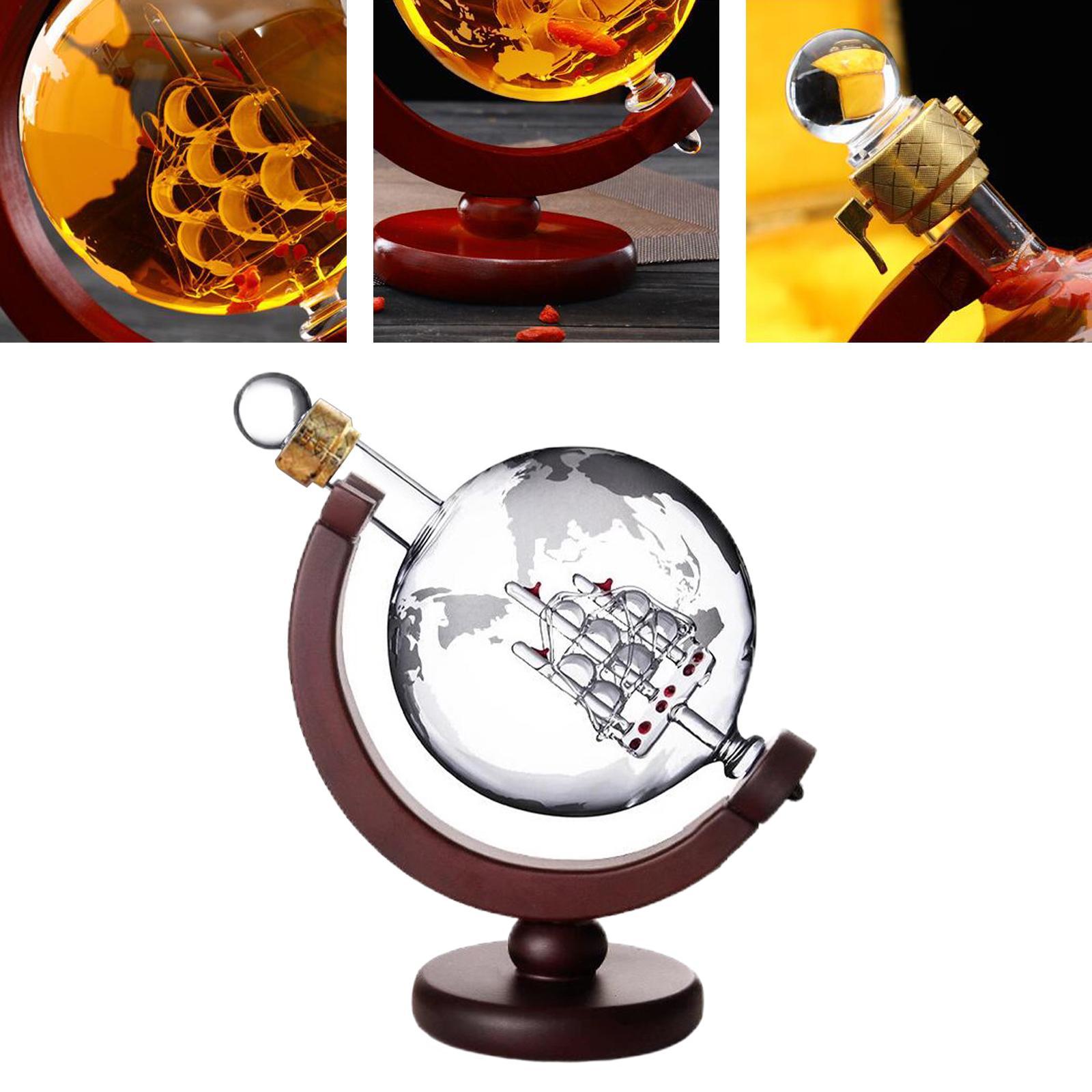 Handmade Globe Whiskeys Decanter for Household Holiday Gifts Bar Bartenderg