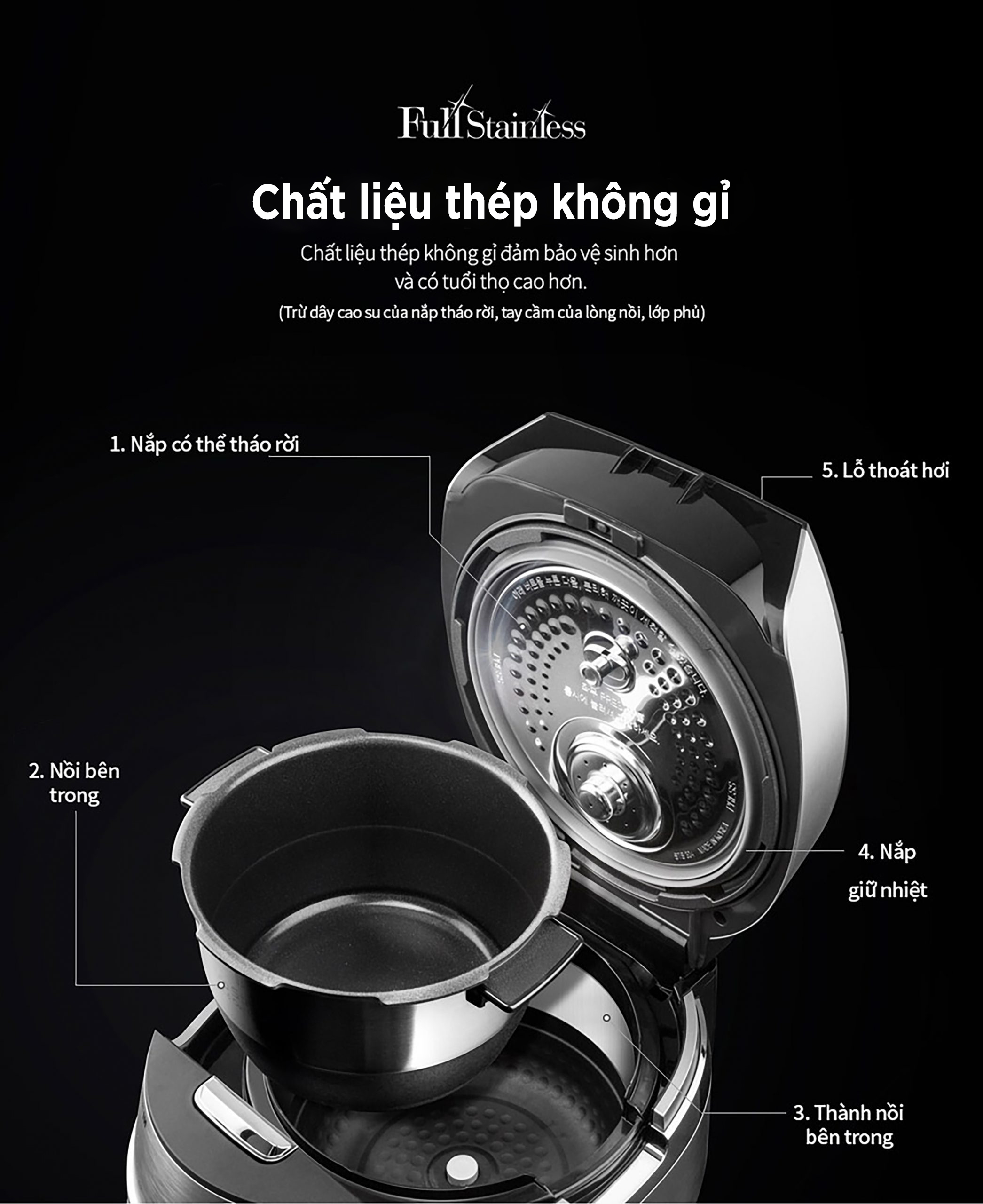 Nồi cơm điện tử áp suất cao tần Cuckoo CRP-FHTR0609F (1.08L ) - Hàng chính hãng