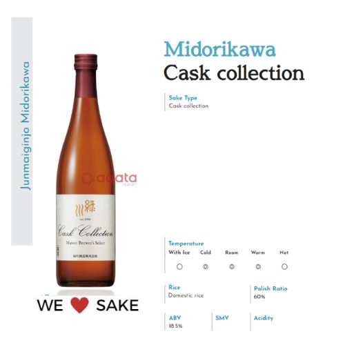 Chai Rượu Sake Nhật Bản Midorikawa Cask Collection 720ml