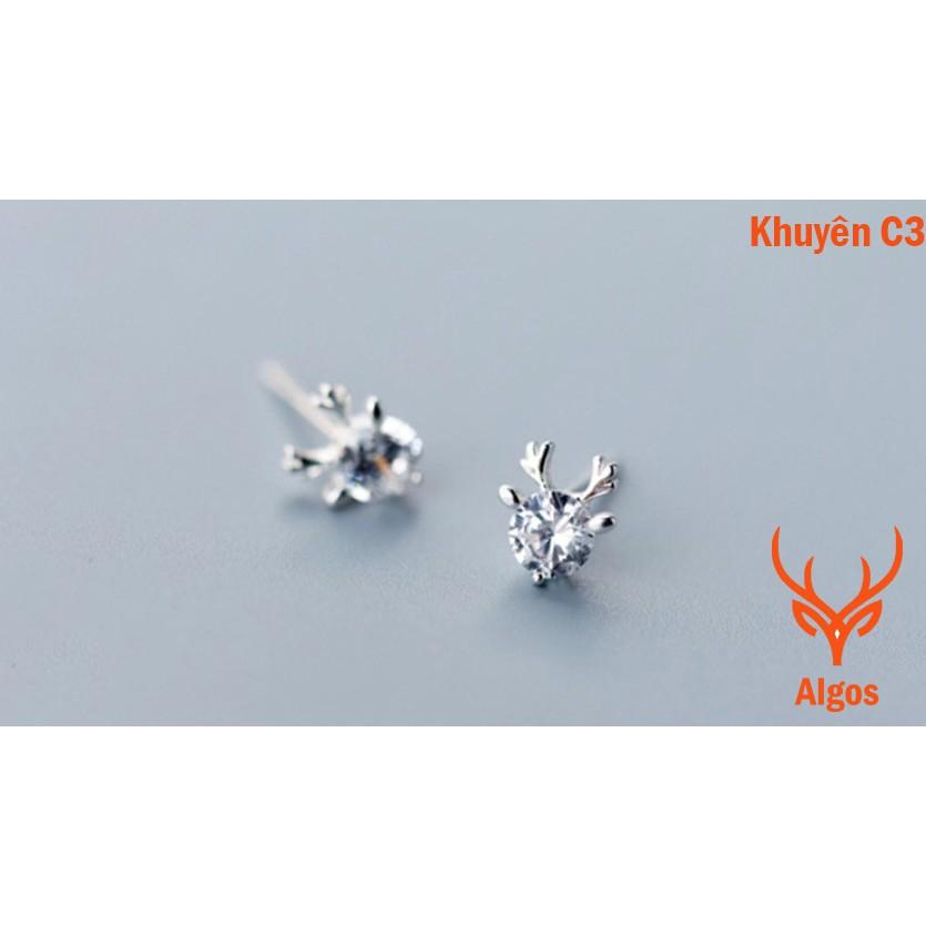 Khuyên tai nữ - Bông tai tuần lộc đơn ️ ƯU ĐÃI TOÀN SHOP ️ Bạc 925 sáng bền, thiết kế tinh tế phù hợp mọi phong cách