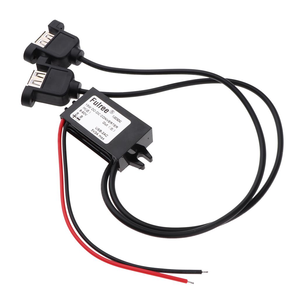 8-60V to 5V Dual USB DC-DC Car Power  Adapter Voltage Transformer