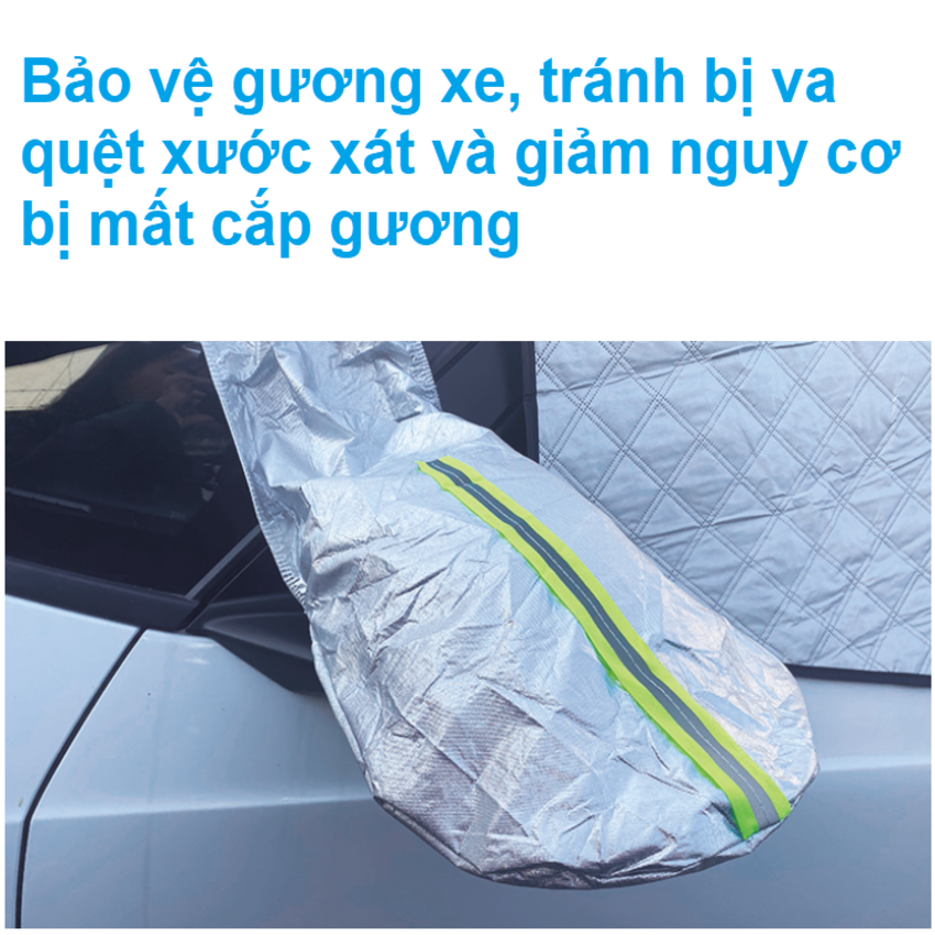 Tấm bạt chắn nắng kính lái, hông xe và gương chiếu hậu xe ô tô 4 lớp phản quang cao cấp - HÀNG LOẠI I