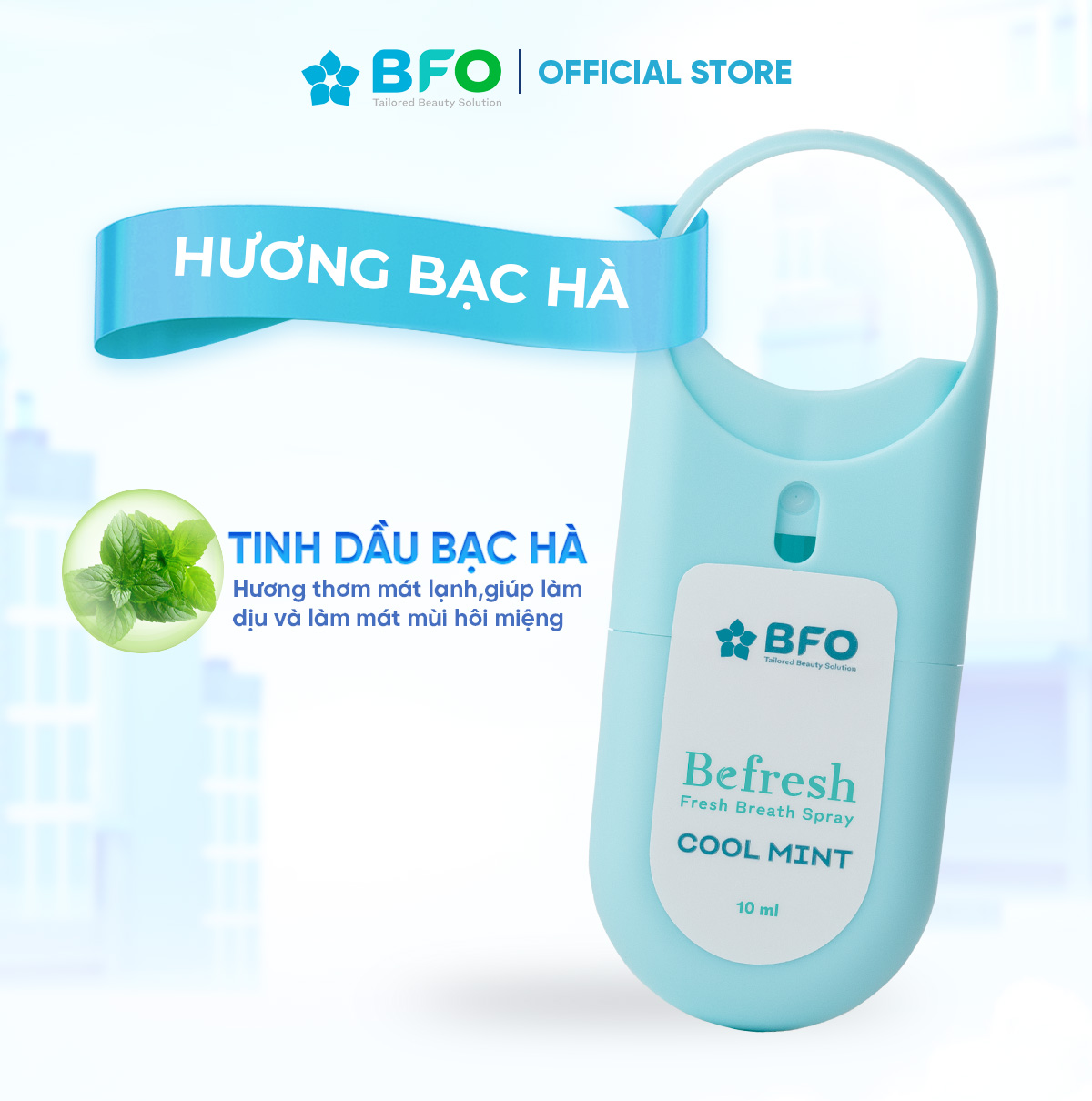 Combo 4 Xịt Thơm Miệng Befresh Cho Hơi Thở Thơm Mát Chỉ Trong 3 Giây Dung Tích 10ml