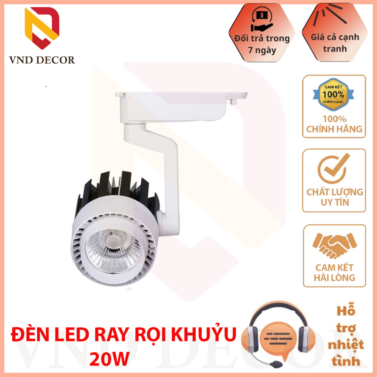 Đèn Led Ray Rọi 20W, Ánh sáng Trắng/Vàng/Trung Tính, Đèn Ray Rọi Khuỷu COB Sử Dụng Trang Trí Cửa Hàng, Shop, Showroom