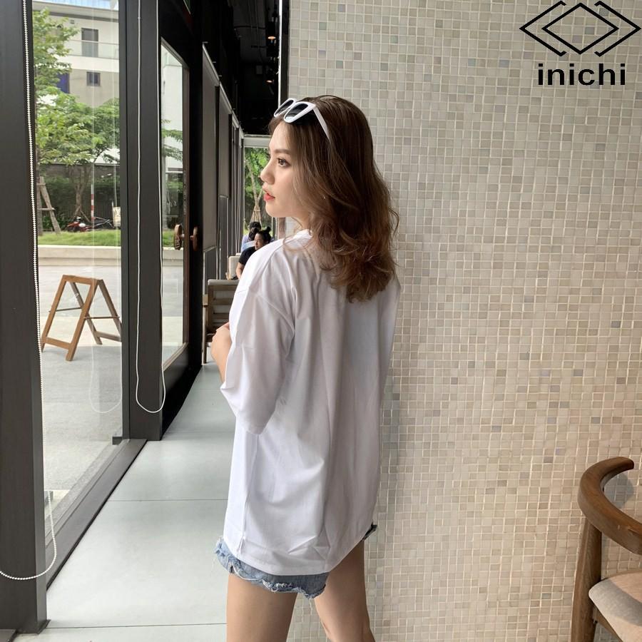 Áo thun unisex INICHI IC605 form rộng vải thun cao cấp in hình chữ SAY