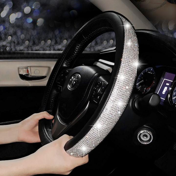 Bọc Vô Lăng Ô Tô Cao Cấp Đính Đá Sang Trọng Cho Phái Nữ - VOL