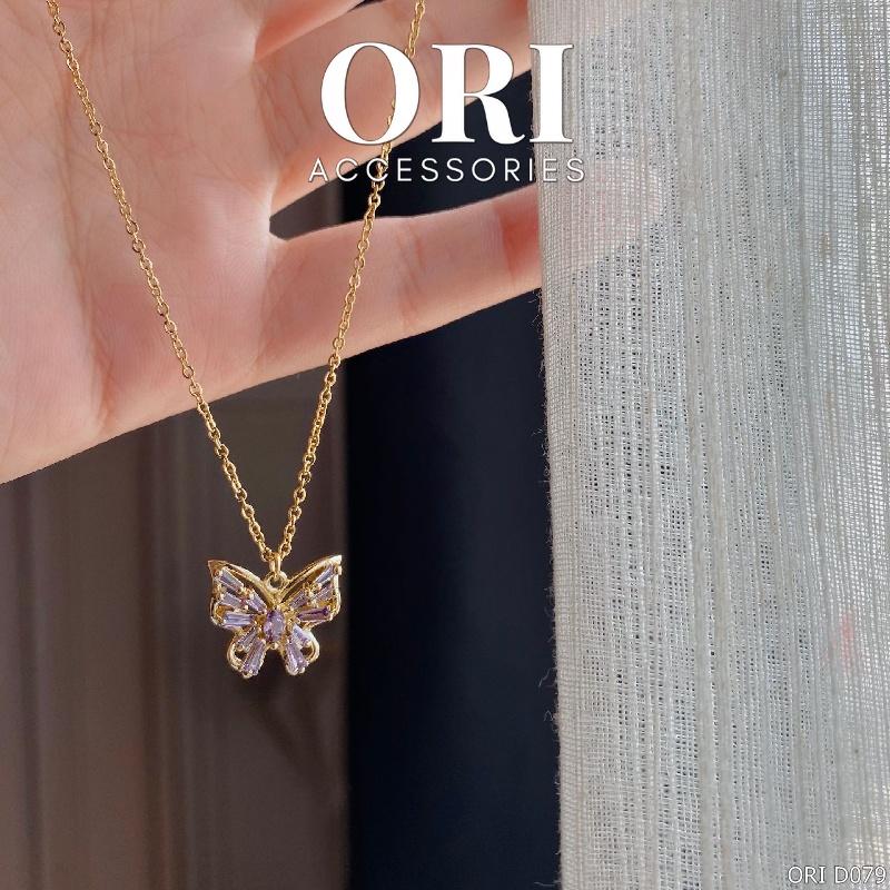 Dây chuyền nữ Cánh bướm thủy tinh Hilary xinh xắn thời trang ORI ACCESSORIES D079