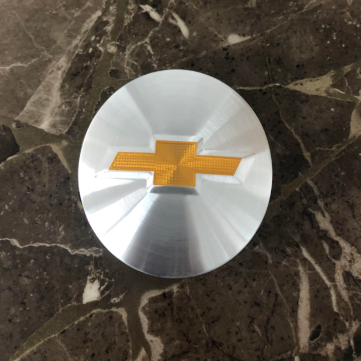 Logo chụp mâm, ốp lazang bánh xe ô tô Chevrolet 83mm, Chất liệu hợp kim nhôm và nhựa ABS cao cấp
