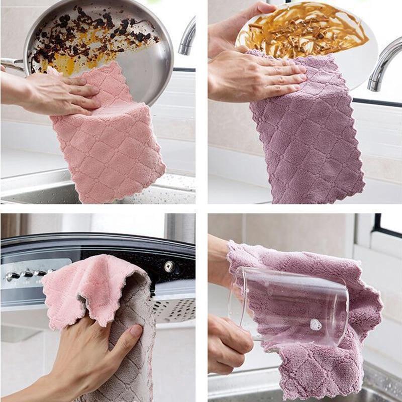Bộ 4 khăn lau chùi nhà bếp bằng vải sợi nhỏ đa năng tiện dụng default