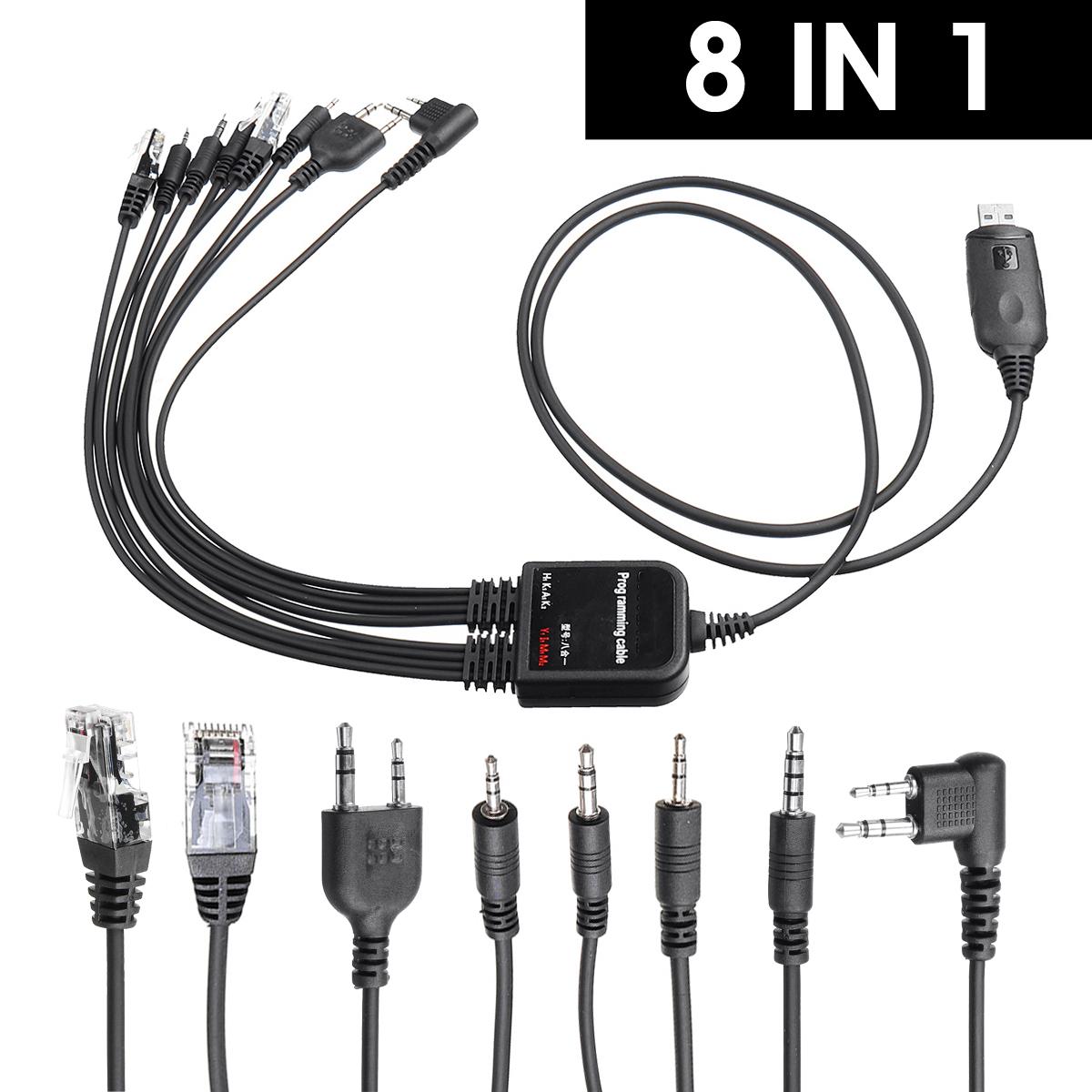 Cáp usb bộ đàm 8in1 trên máy tính - dùng cho mọi loại bộ đàm Motorola/ Baofeng/ Kenwood  hỗ trợ cổng RJ45