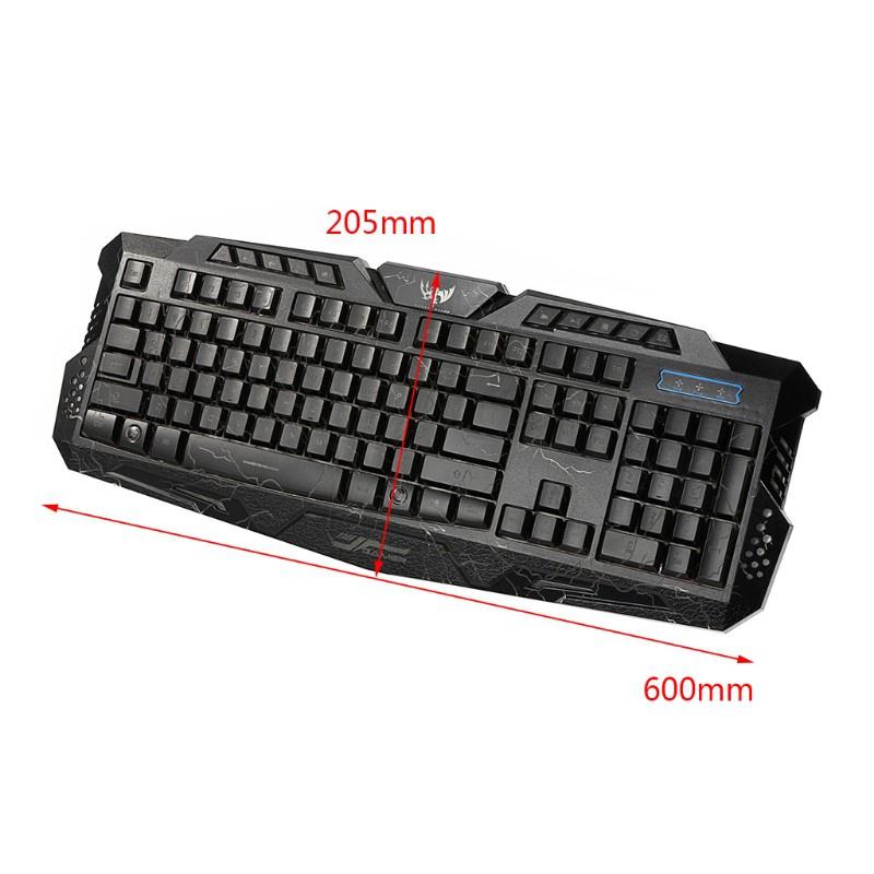 HSV J60 Colorful Backlit Wired Gaming Mouse Set Three-Color Keyboard USB Computer for Games Gamer Working Accessories