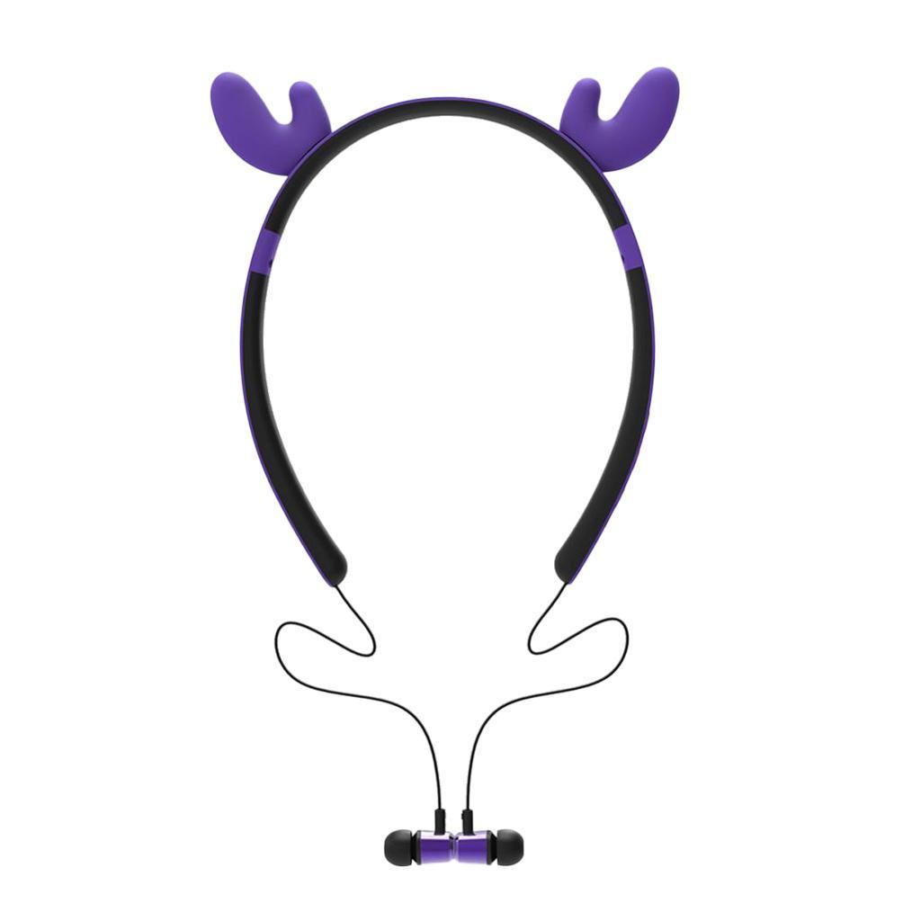 Bluetooth Headset,Lightweight Bluetooth Headphones for Sports Exercise, Noise Cancelling Stereo Neckband Wireless Headset Purple