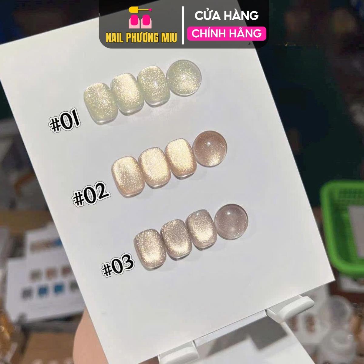 Sơn Gel Mắt Mèo Thạch Kim Cương Ánh Vàng Số 1 CR01 Siêu Lấp Lánh Làm Nail Chất Sơn Dirse Đậm Đặc