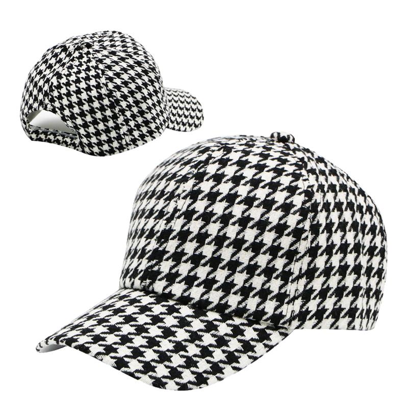 2023 Phụ nữ Mũ Summer Mũ bóng chày mũ Houndstooth Lattice Cap Cap Nữ thể thao cho Gorros Sun Hat Snapback Phổ biến Retro Color: Beige