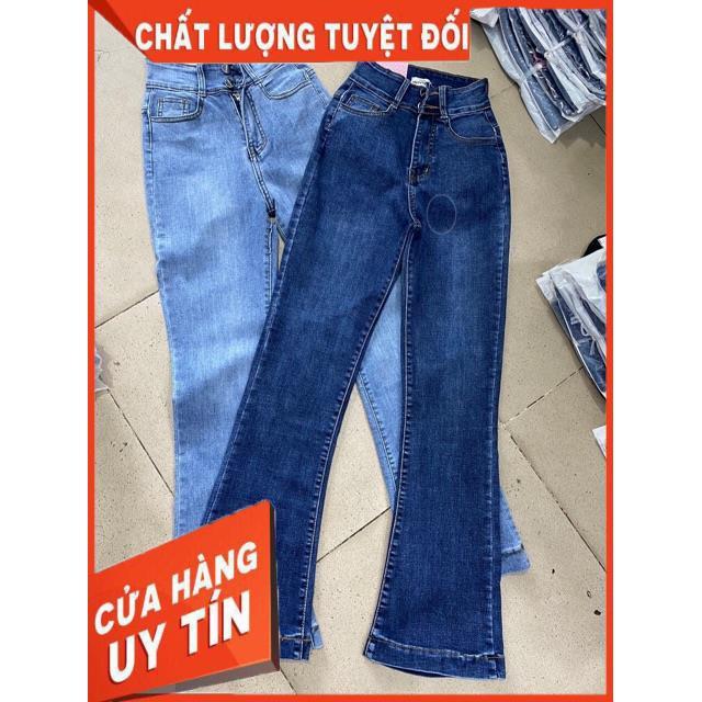 QUẦN ỐNG BASS LOE DÁNG DÀI CHẤT JEANS SIÊU ĐẸP- ảnh thật shop chụp