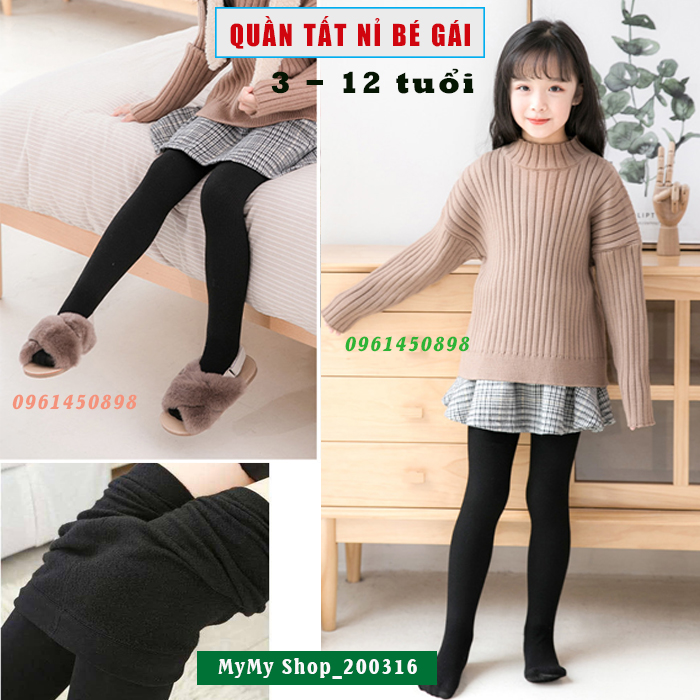 Quần Tất Lót Lông Giữ Ấm Dễ Mặc Co Giãn Thoải Mái, Quần Thu Đông Giữ Nhiệt Tốt Lót Lông Dày Mịn