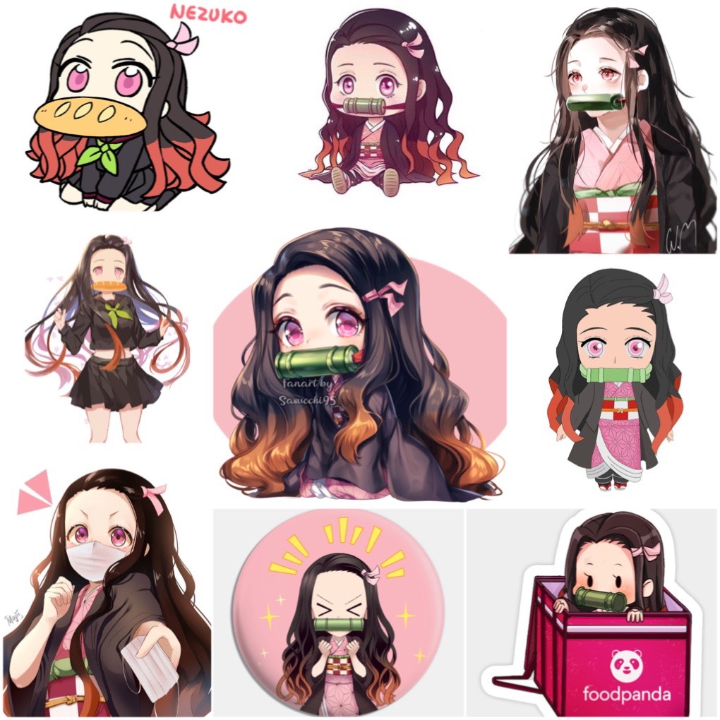 Sticker Kamado Nezuko-Kimetsu no Yaiba Set 30