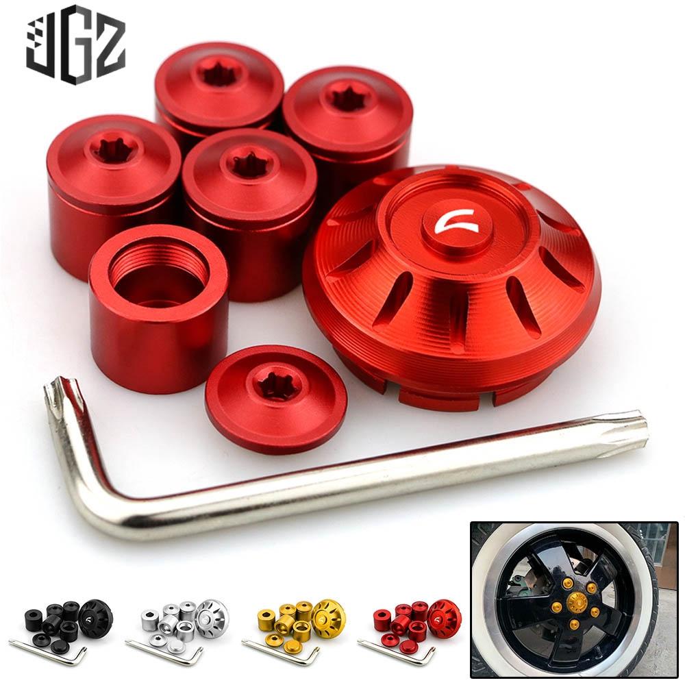 Set nắp ốc CNC lắp bánh xe dành cho Piaggio Vespa GTS GTV 250 300 LX S125 SPRINT Primavera