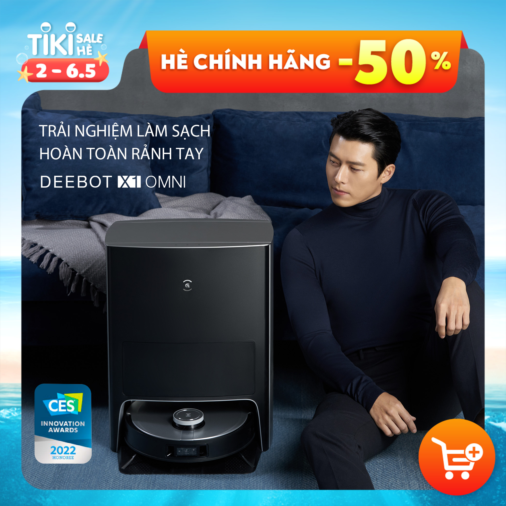 Robot hút bụi lau nhà Ecovacs Deebot X1 OMNI – Trợ lý ảo YIKO – Lực hút Max 5000Pa– Bản Quốc Tế - Hàng Chính Hãng