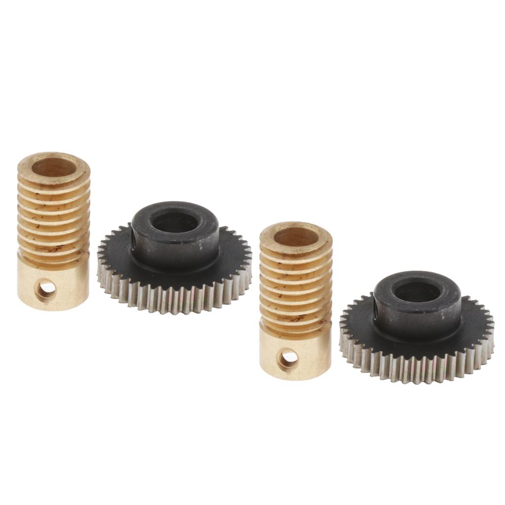 4 Packs 0.5 Modulus Worm Wheel + Gear Shaft Hole 6mm 1:40 Reduction Gear
