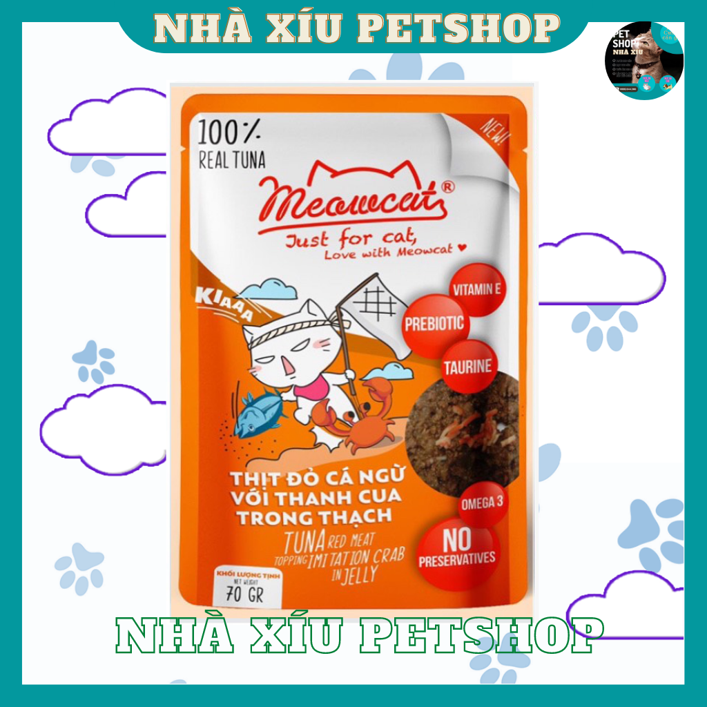 Pate Cho Mèo Meowcat Gói 70gr - Pate Bổ Sung Dinh Dưỡng Cho Mèo - Nhà Xíu PetShop