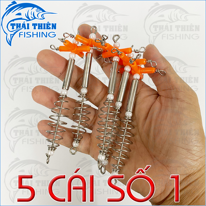 Combo 5 Cái Lò Xo Lăng Xê Chữ Thập Bằng Thép Không Gỉ Dùng Buộc Lưỡi Câu Lăng Xê