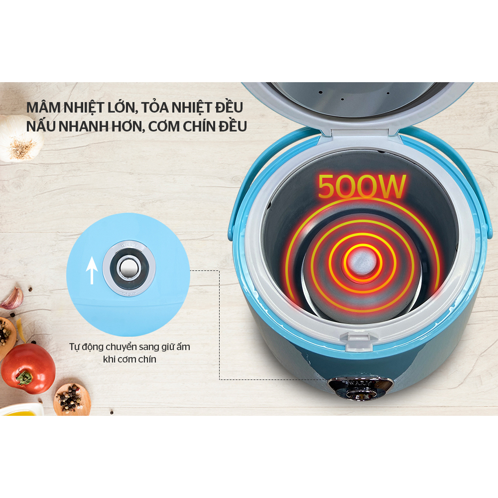 NỒI CƠM ĐIỆN 1.2L HAPPY TIME HTD8522G - Hàng Chính Hãng