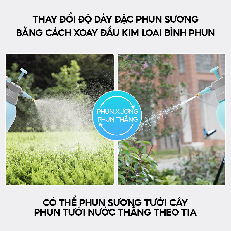 Bình Phun Sương Áp Suất Tạo Bọt Tuyết Rửa Xe Nước Tưới Cây Bình Tắm Gà Dung Tích 2 Lít 3 Lít