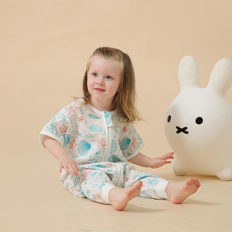 Túi Ngủ Cho Bé Dây Kéo Ngủ Bao Cho Trẻ Em Bộ Đồ Ngủ Jumpsuit Cotton Chia Chân Đồ Ngủ Hoạt Hình Trẻ Tập Đi Trẻ Em Slaapzak