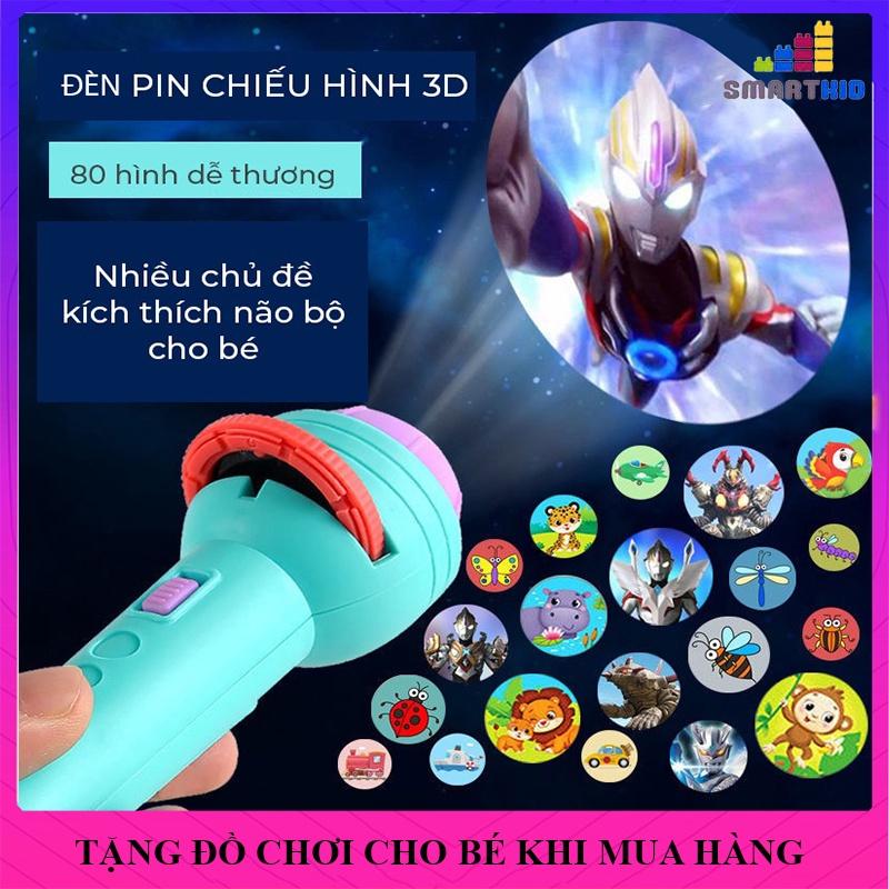 Đèn Pin Chiếu Hình Cho Bé, 80 Hình Động Vật Rất Đáng Yêu Sắc Nét, Đồ Chơi Giáo Dục, Đồ Chơi Học Tập Kích Thích Não