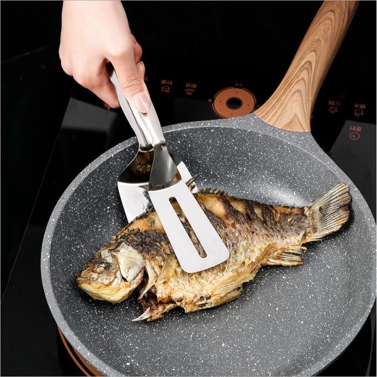 Kẹp Gắp Thức Ăn Nóng Inox Gắp Cá, Lật Thịt Nướng, Đồ Chiên Rán Đa Năng