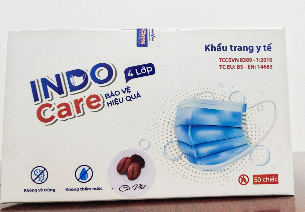 [InDoCare] Combo 3 Hộp Khẩu Trang Tinh Dầu Bạc Hà, Cafe, Cam Ngọt INDO CARE Y Tế 4 lớp Kháng khuẩn 99% Tiêu Chuẩn Châu Âu BS EN 14683-2019 Khử Hơi Thở Chống Say Tàu Xe Giảm Stress. Chống tia UV ngăn ngừa mụn khói bụi hiệu quả