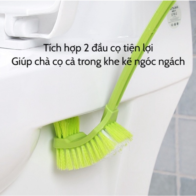 Chổi cọ nhà vệ sinh toilet 2 đầu siêu sạch, vệ sinh nhà tắm, bồn cầu dễ dàng tiện dụng, Cọ toilet 2 đầu