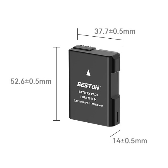 Bộ Pin EN-EL14 1500mAh + Sạc Beston Dùng Cho Máy Ảnh Nikon D3100 D3200 D3300 D3400 D5100 D5200 D5300 D5500 D5600 P7000 - hàng nhập khẩu