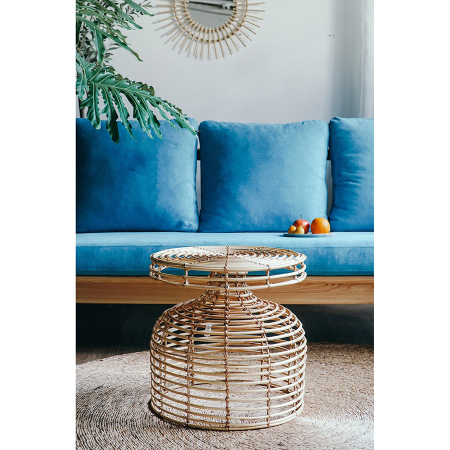 BÀN LY MÂY - WINE GLASS RATTAN OTTOMAN