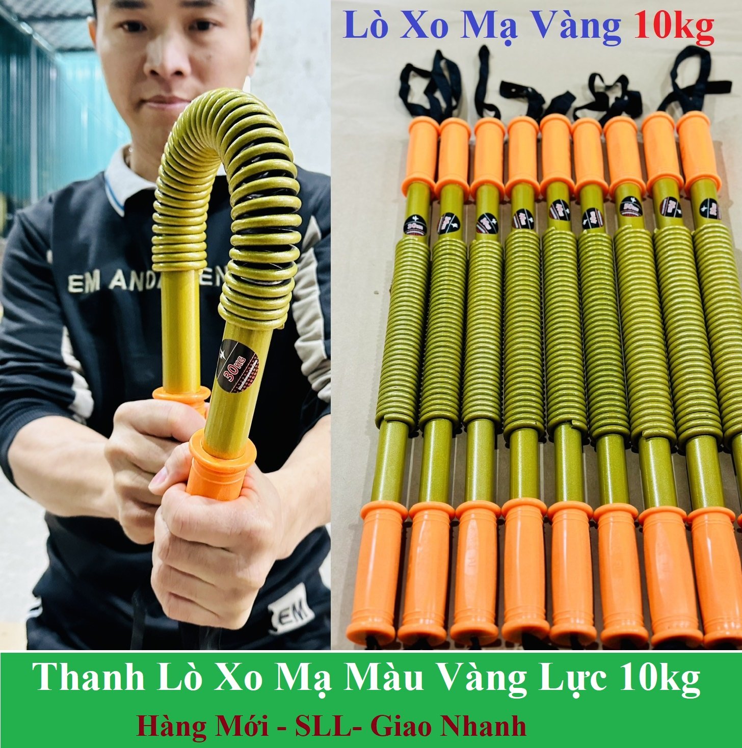 Gậy bẻ Lực 10kg ,20kg,30kg,40kg,50kg(Mạ Vàng) tập cơ tay ngực vai cao cấp , tập thể thao tại nhà