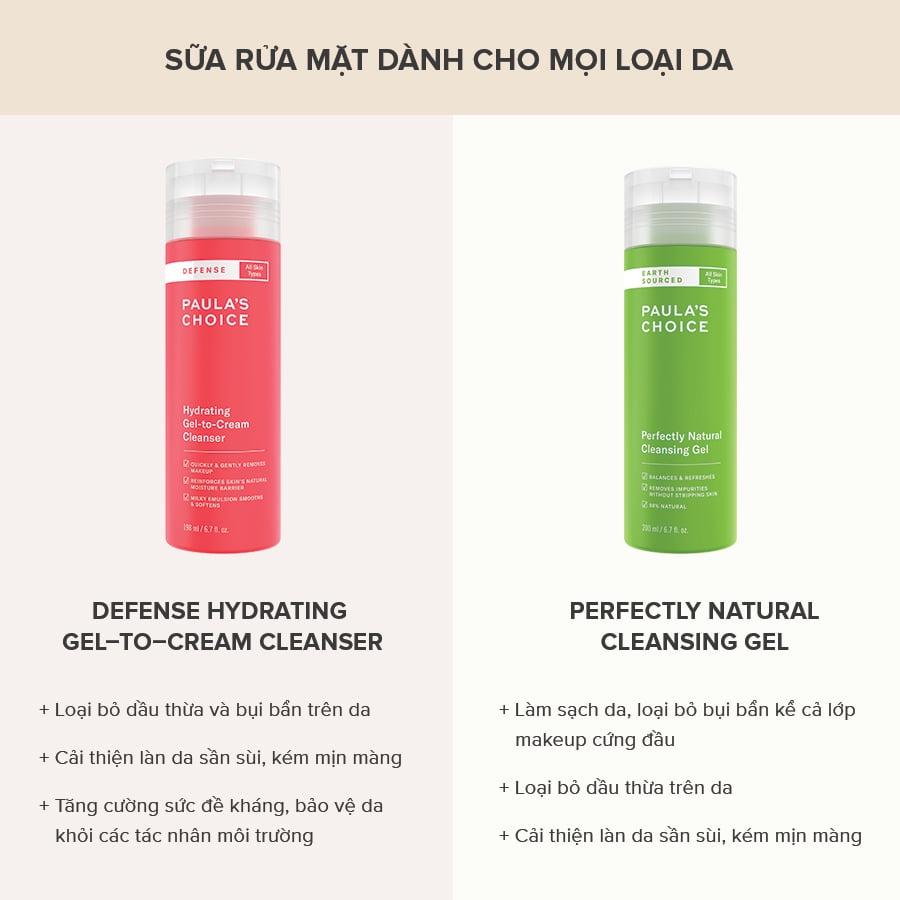 Sữa Rửa Mặt Bảo Vệ, Tăng Đề Kháng Mọi Loại Da Paula's Choice Defense Hydrating Gel To Cream Cleanser 198ml