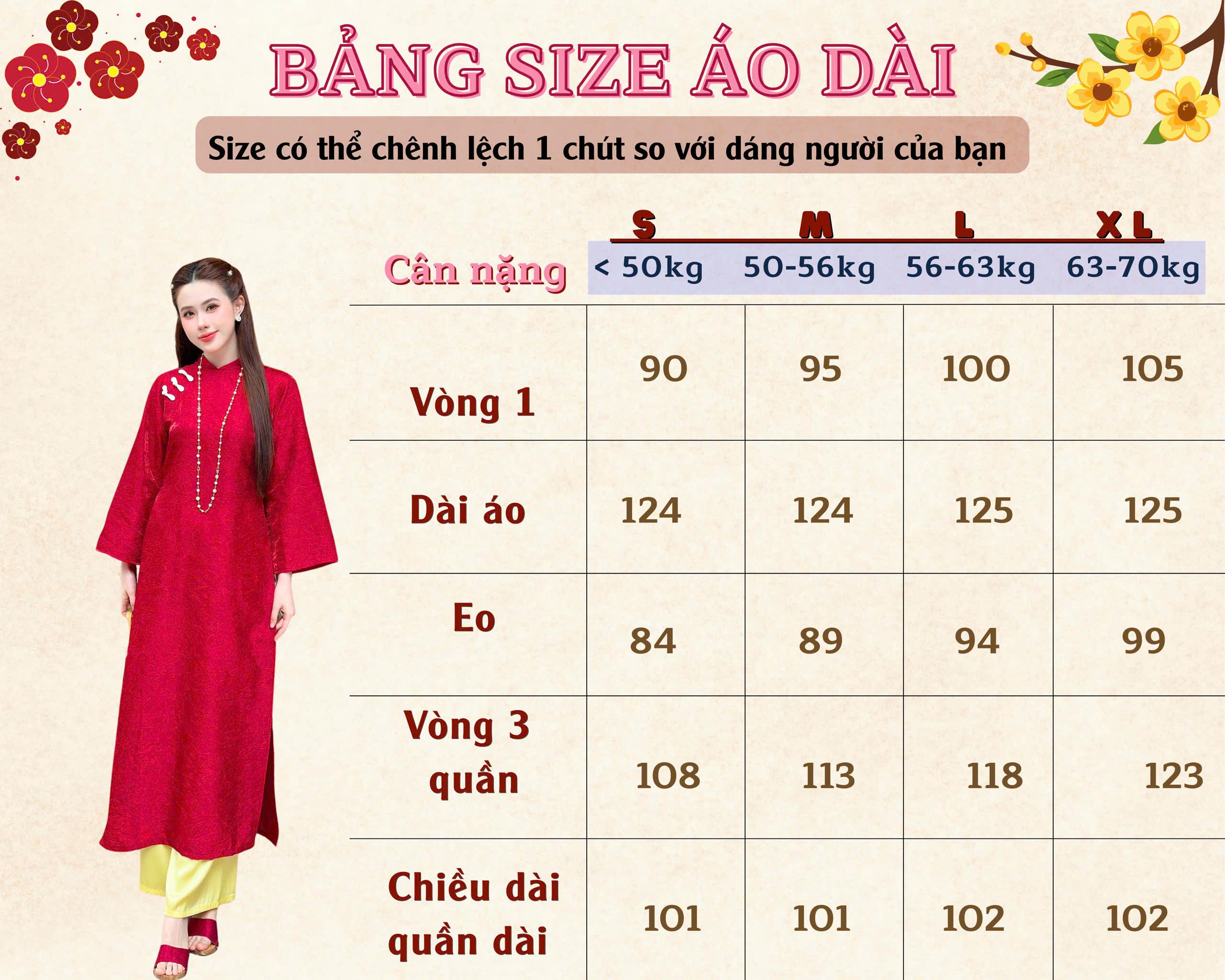 Áo Dài Tơ Ánh Đỏ Hoa Văn Cao Cấp – Thanh Lịch &amp; Nổi Bật - Áo đỏ quần vàng