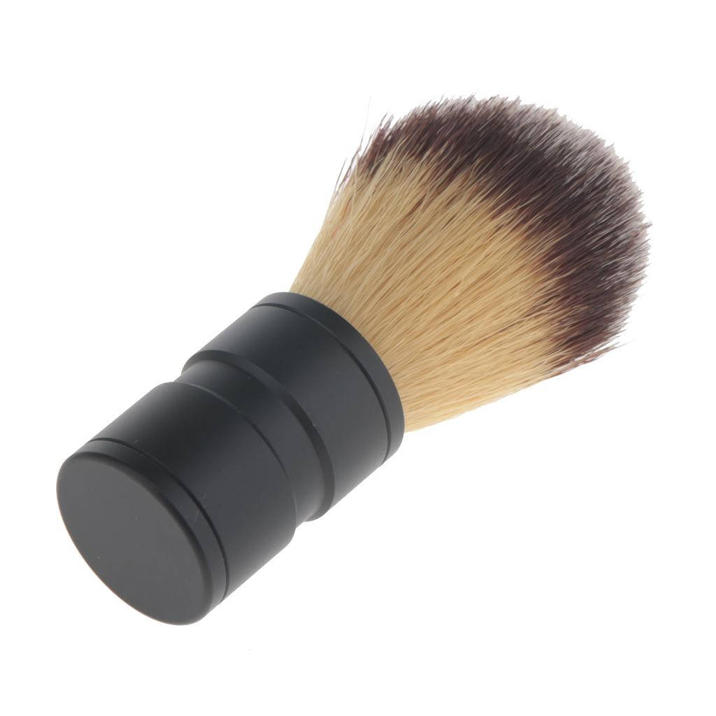 Men's Facial Shaving Nylon Hair Brush Alloy Handle Shave Tool Beard Clean