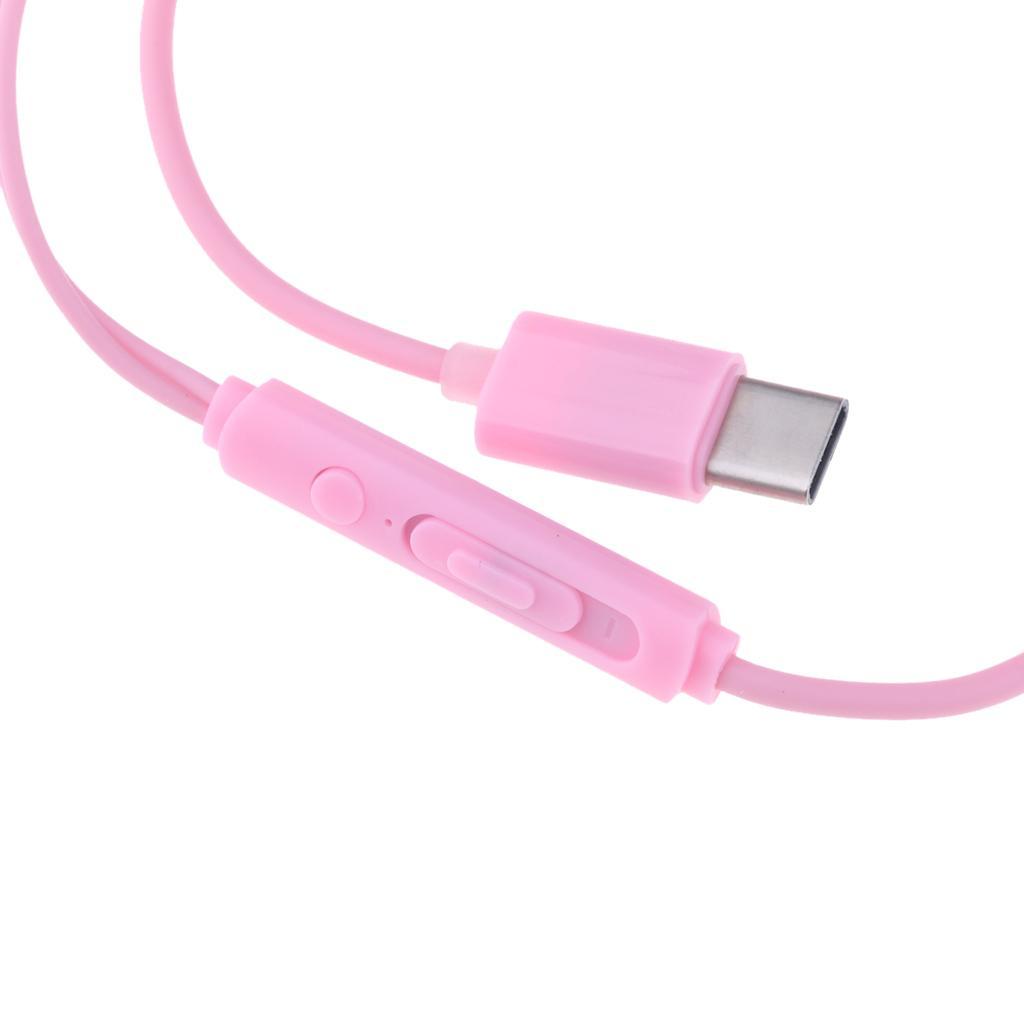 USB Type C Earphones Digital Headphones Stereo Bass Noise Cancelling