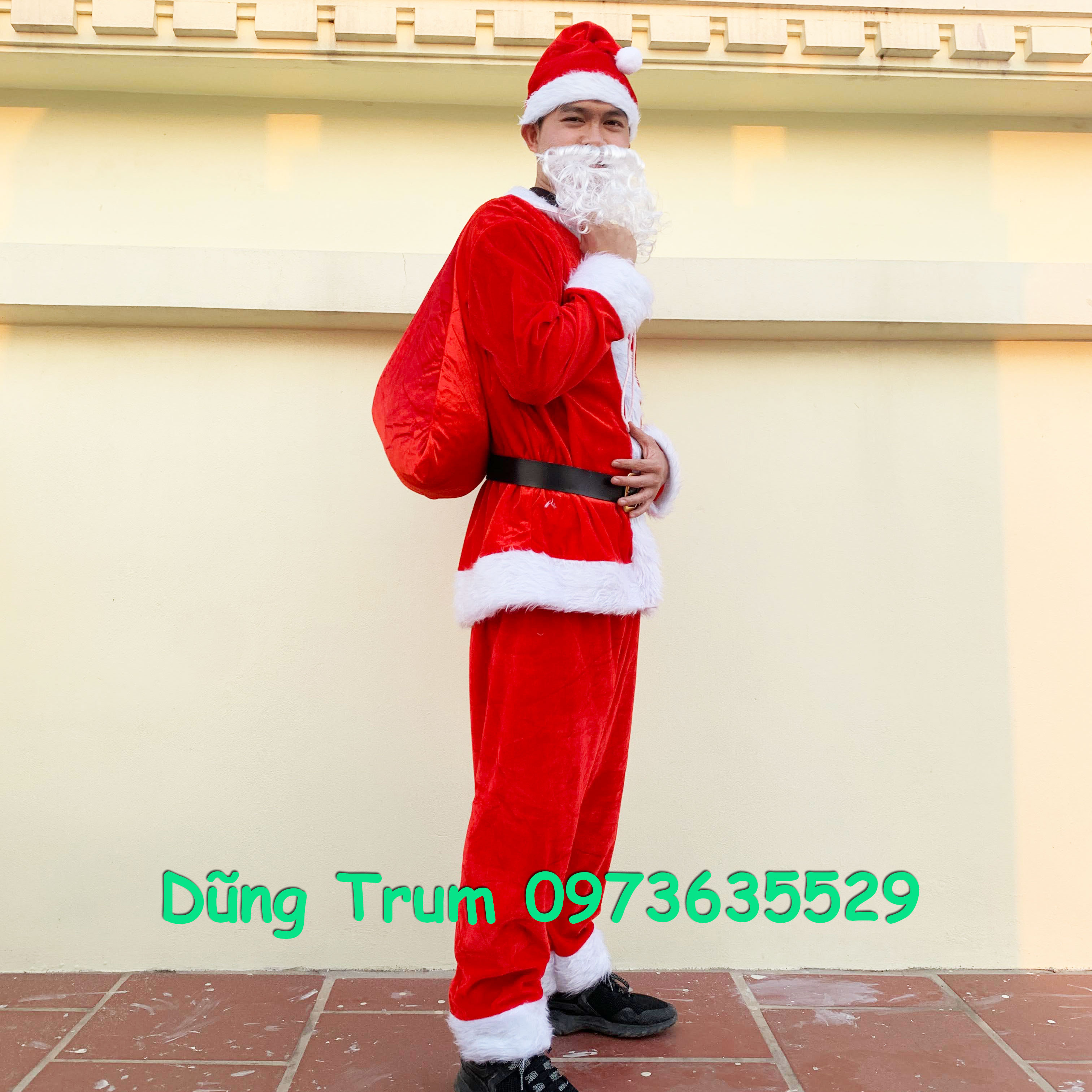 Bộ Quần Áo Ông Già Noel 2023 Chuẩn Chất Nhung Đầy Đủ Chi Tiết Siêu Đẹp