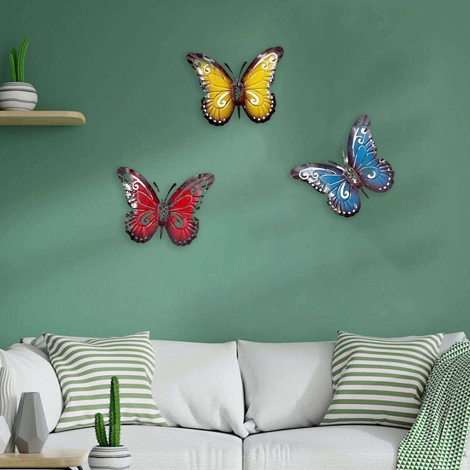 3x Modern Butterfly Wall Sculpture Decor Hanging for Home Porch Farmhouse