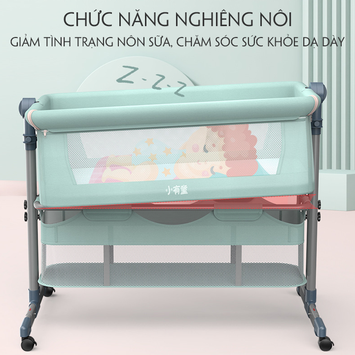 Nôi cho bé sơ sinh KAWAII HOME, Nôi trẻ em gấp gọn di chuyển tiện lợi - Bảo hành 12 tháng (TẶNG: Màn, Đệm)