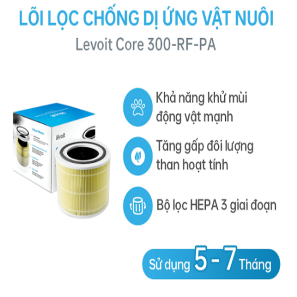 Lõi Lọc Chóng Dị Ứng Vật Nuôi Cho Máy Lọc Không Khí Levoit Core 300 RF-PA | Bộ Lọc HEPA 3 Lớp | Hàng Chính Hãng