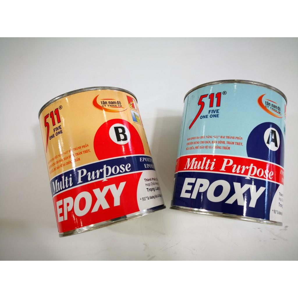 Keo A và B Epoxy 511 Dán Dá ,Dán Nhựa,Dán Kim Loại bộ 1,3 kg; 2,8kg - MSN388389