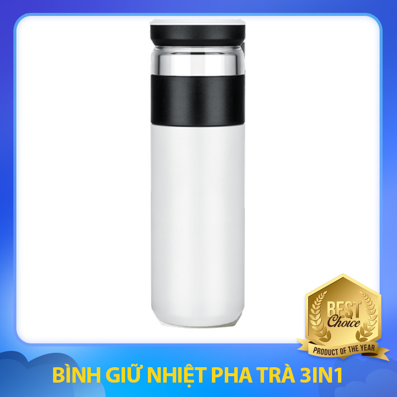 Bình Giữ Nhiệt Pha Trà 3in1 Dung Tích 520ml Với Thép Không Gỉ